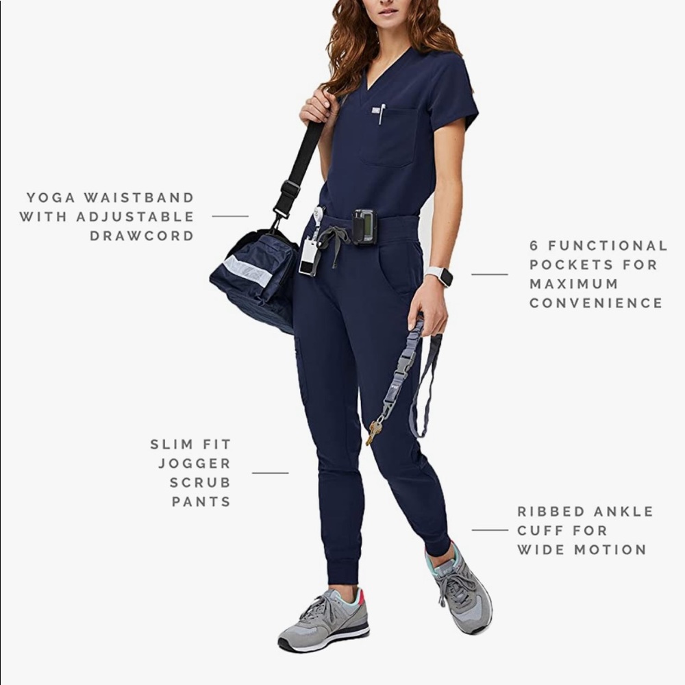 New FIGS Zamora jogger pants navy